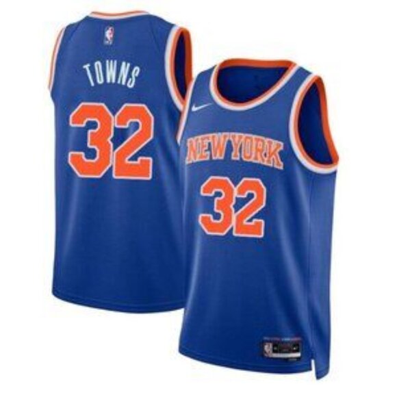 Mens 32 Karl Anthony Towns Blue Stitched Jersey